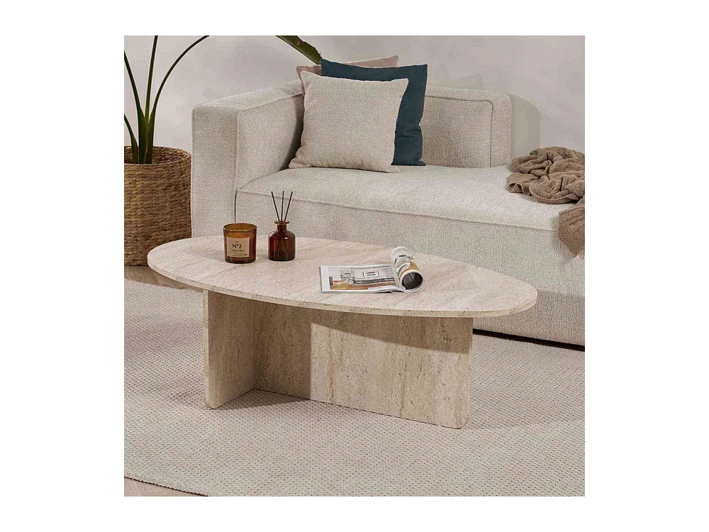 Table basse ovale en aggloméré Orba