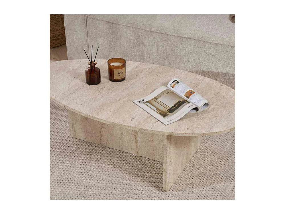 Table basse ovale en aggloméré Orba