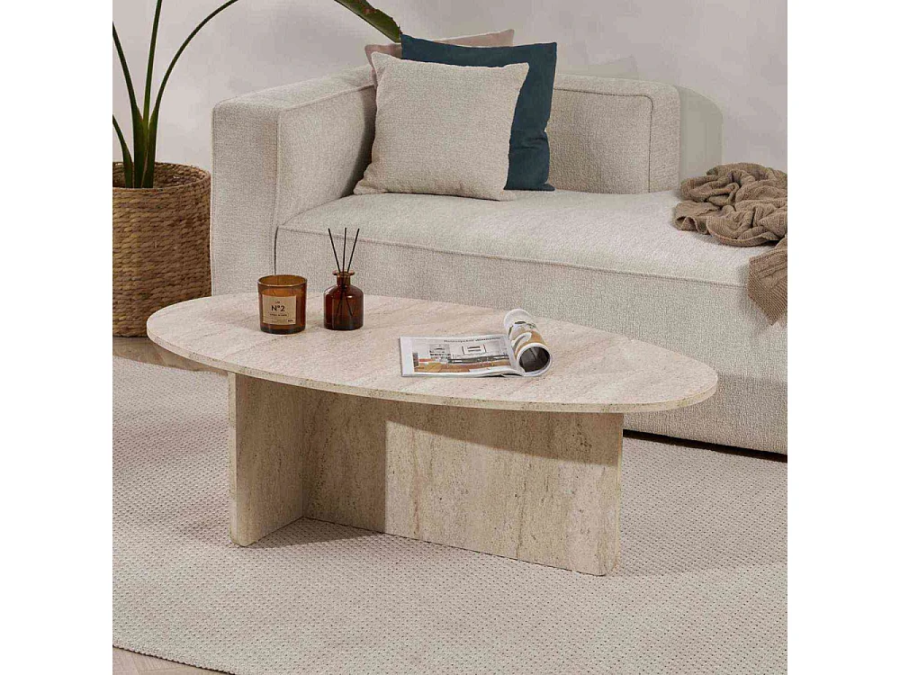 Table basse ovale en aggloméré Orba