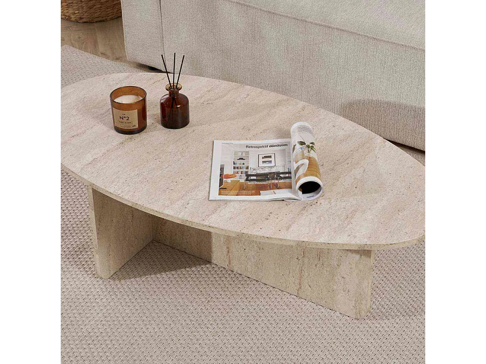 Table basse ovale en aggloméré Orba