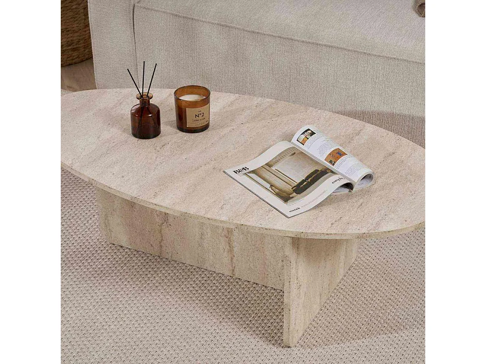 Table basse ovale en aggloméré Orba