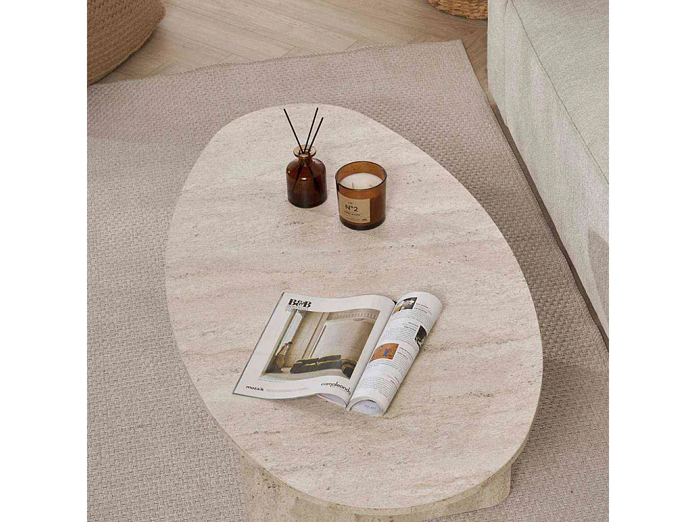 Table basse ovale en aggloméré Orba