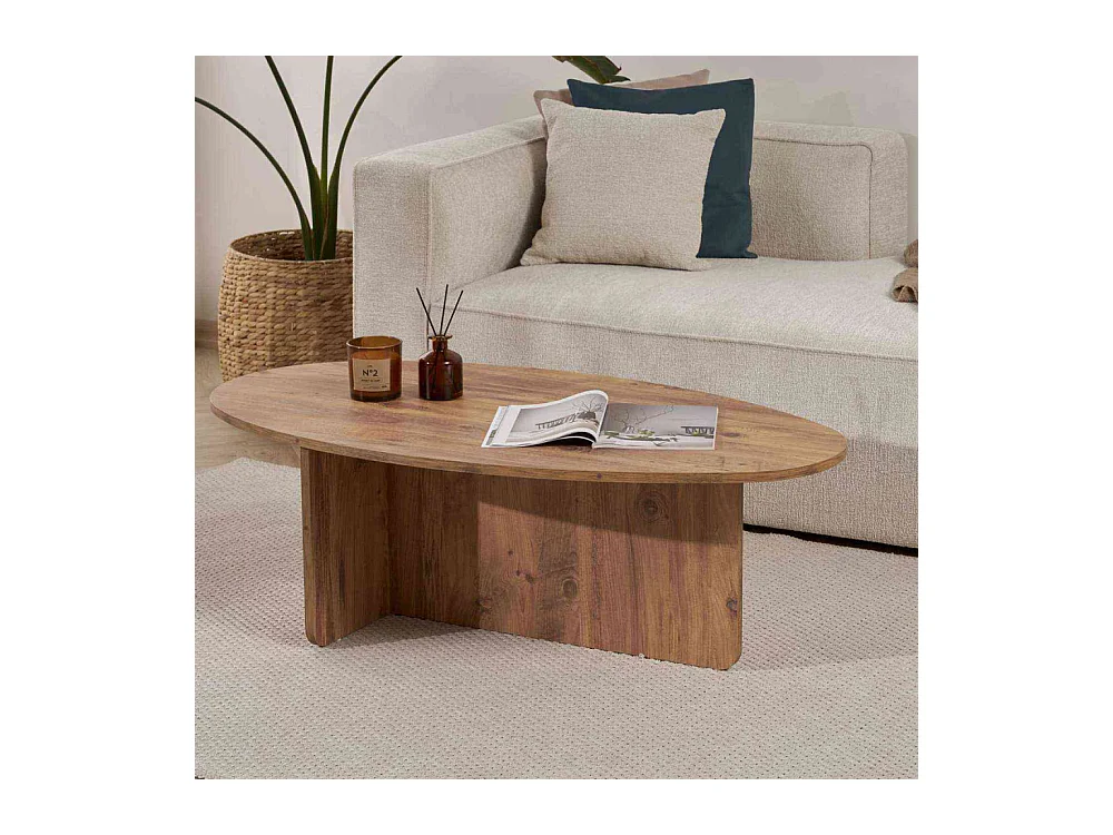 Table basse ovale en aggloméré Orba