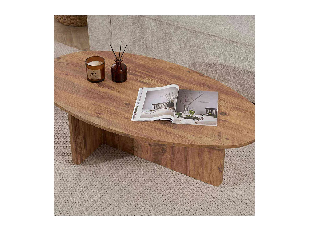 Table basse ovale en aggloméré Orba