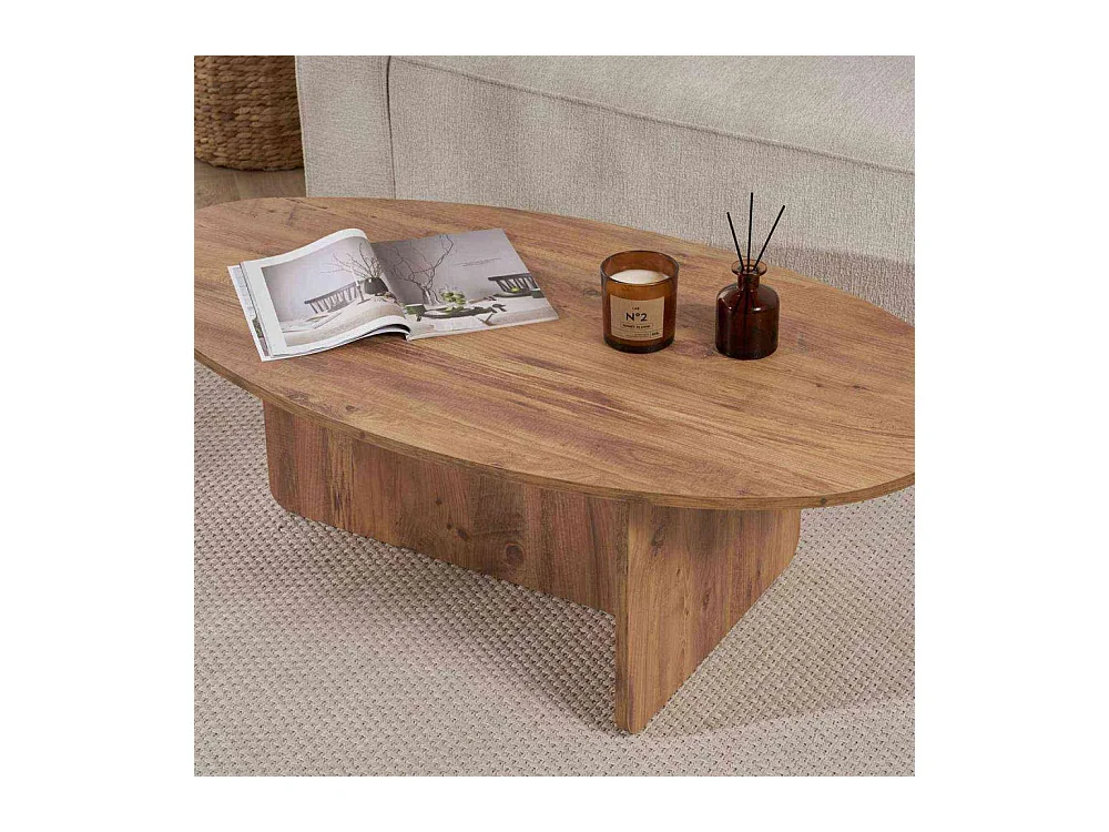 Table basse ovale en aggloméré Orba