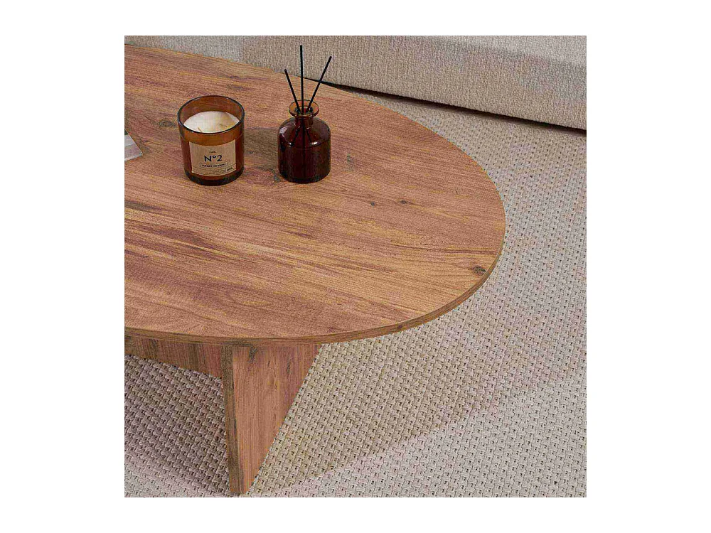 Table basse ovale en aggloméré Orba