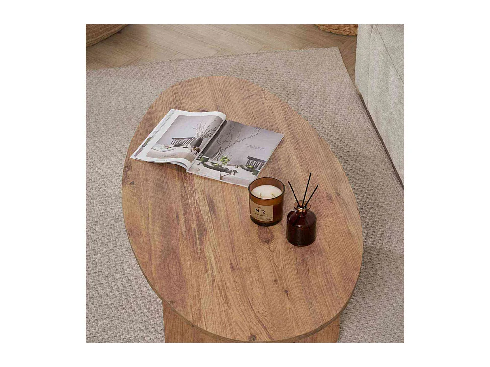 Table basse ovale en aggloméré Orba