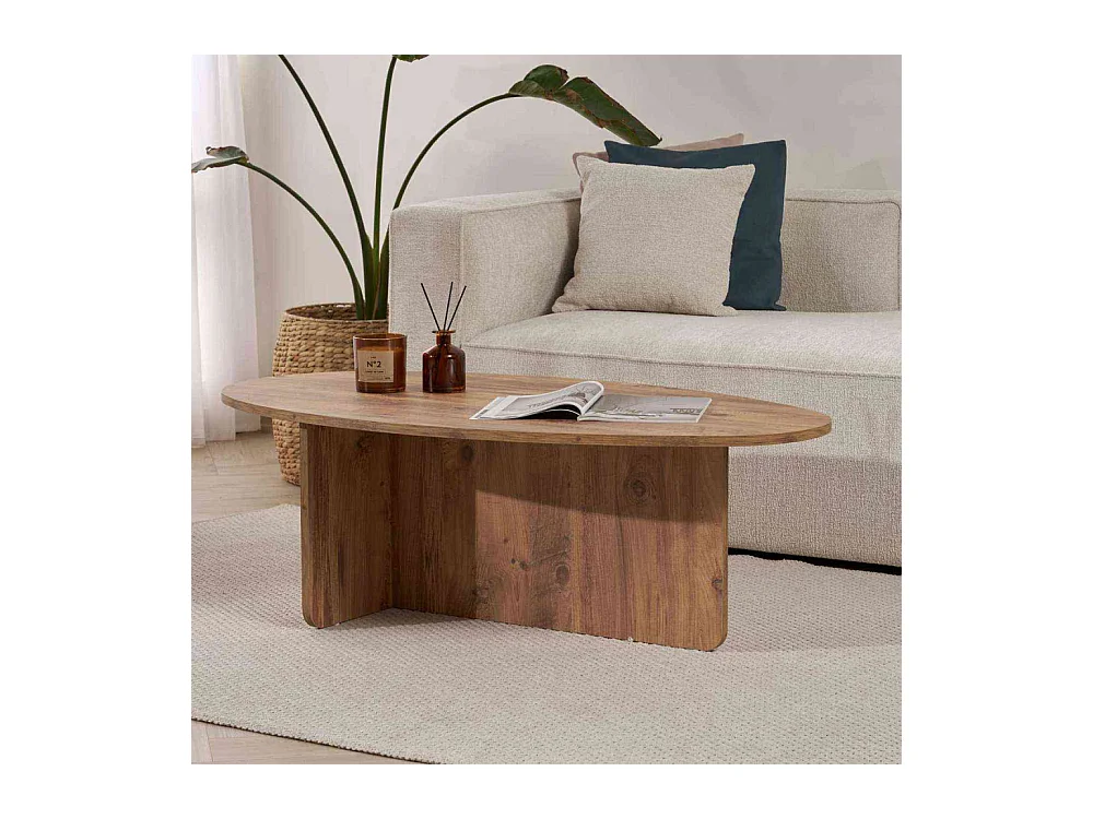 Table basse ovale en aggloméré Orba