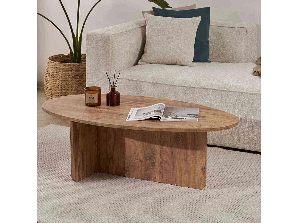 Table basse ovale en aggloméré Orba