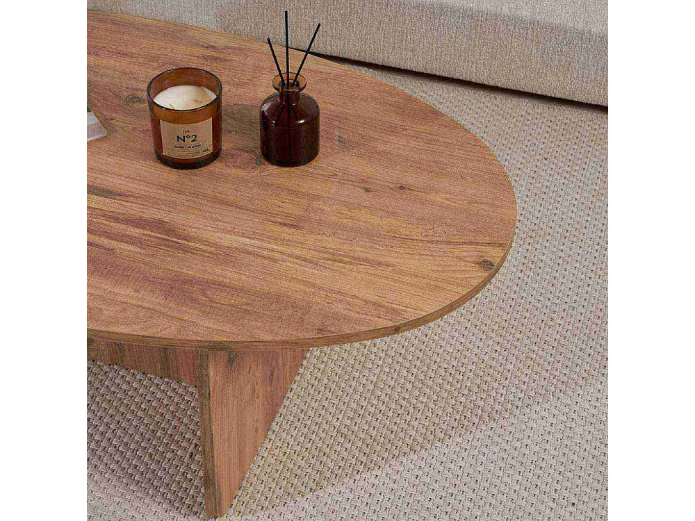 Table basse ovale en aggloméré Orba