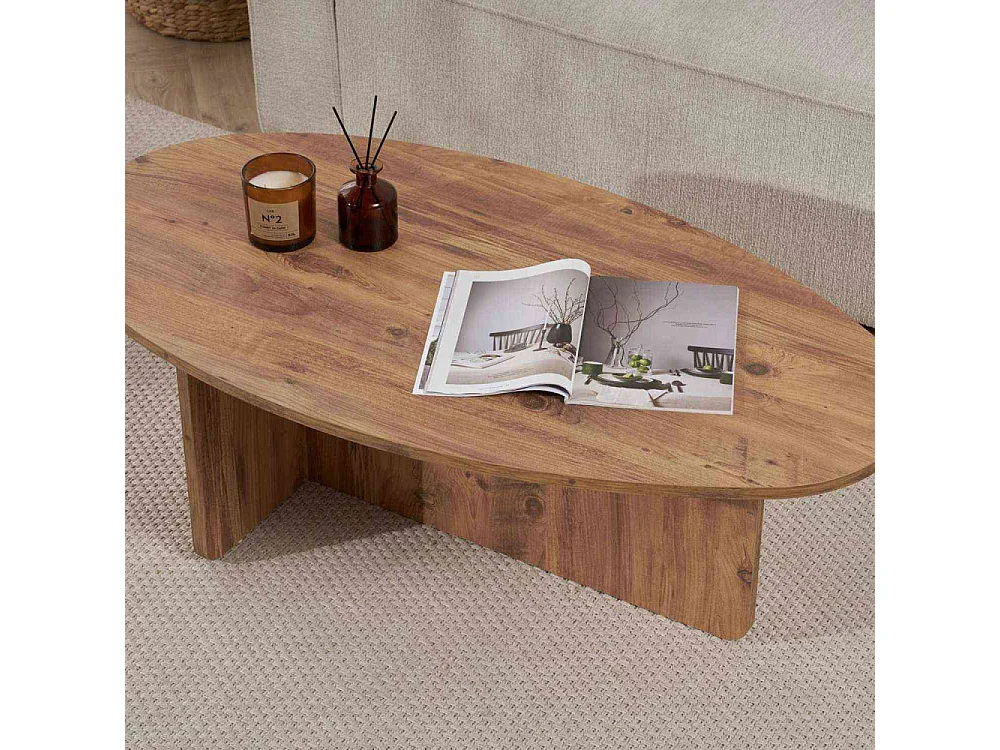 Table basse ovale en aggloméré Orba