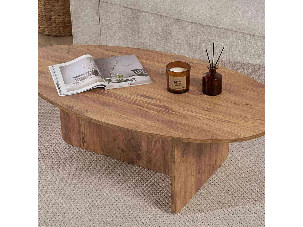 Table basse ovale en aggloméré Orba