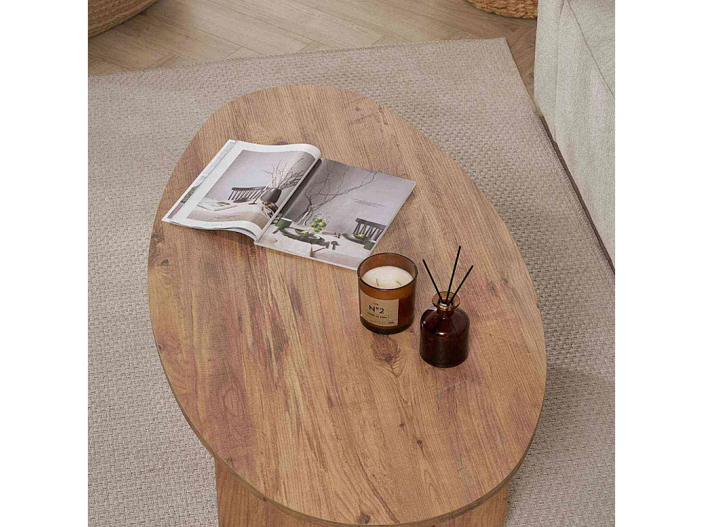 Table basse ovale en aggloméré Orba