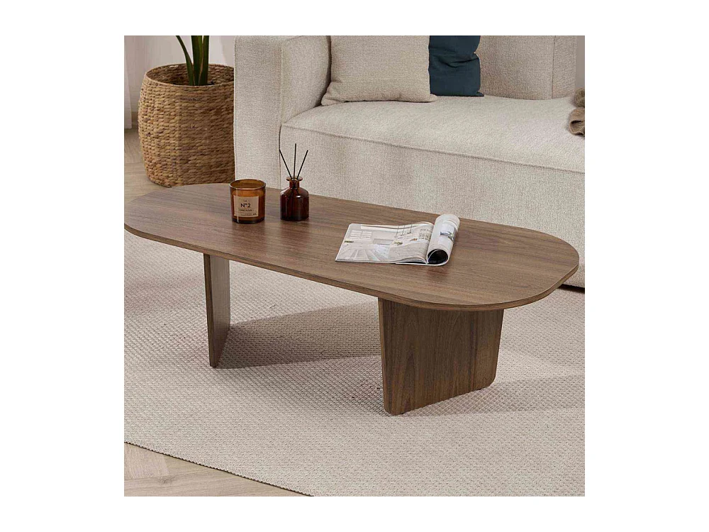 Table basse ovale en aggloméré Ovalis