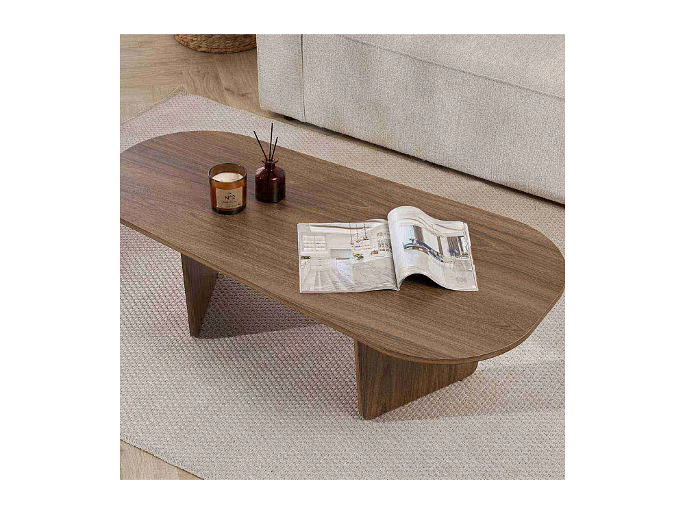 Table basse ovale en aggloméré Ovalis