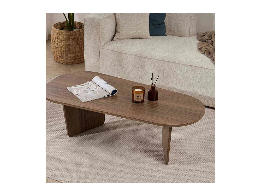 Table basse ovale en aggloméré Ovalis