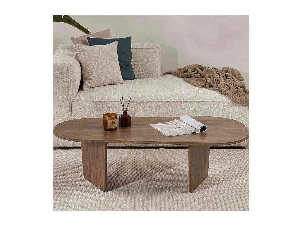 Table basse ovale en aggloméré Ovalis