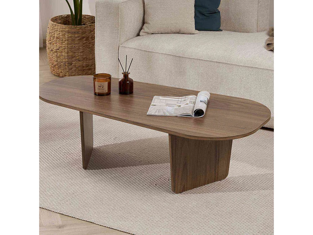 Table basse ovale en aggloméré Ovalis