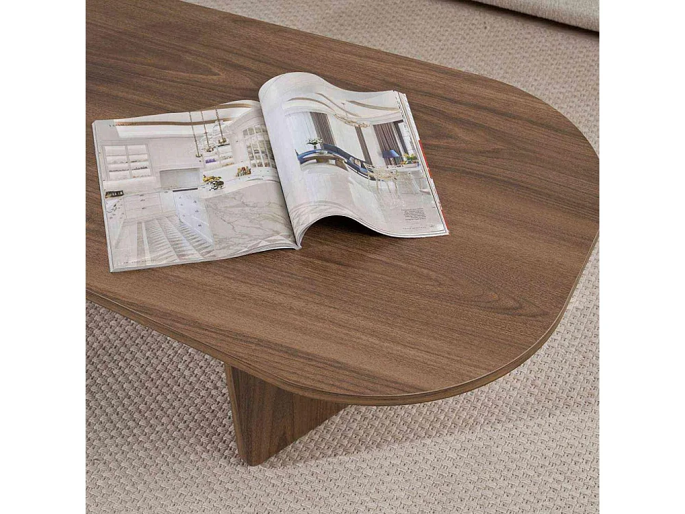 Table basse ovale en aggloméré Ovalis