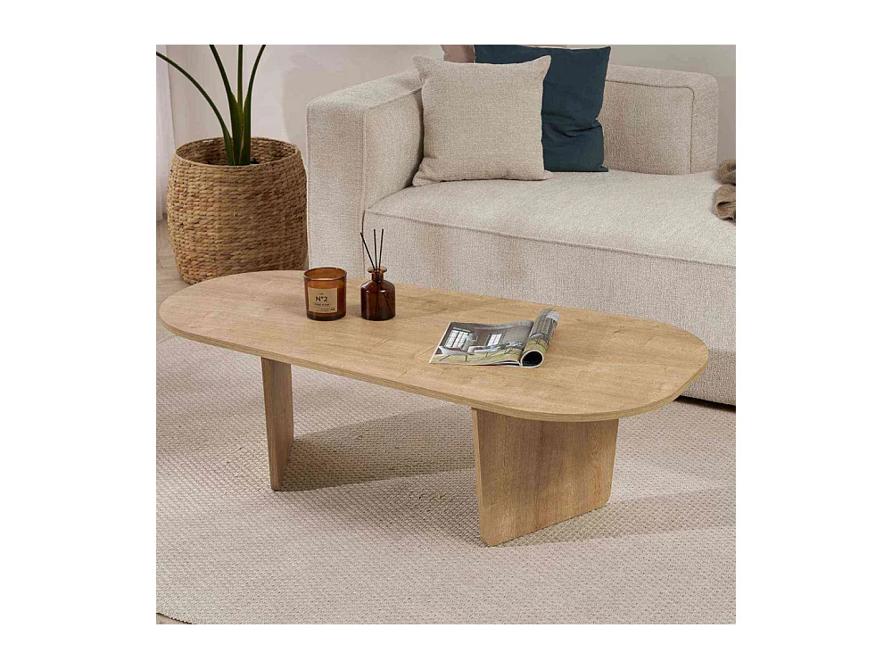 Table basse ovale en aggloméré Ovalis