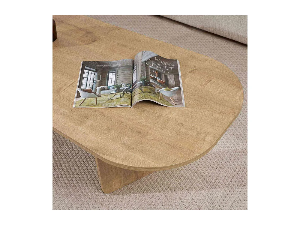 Table basse ovale en aggloméré Ovalis