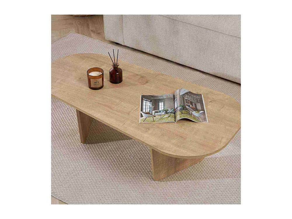 Table basse ovale en aggloméré Ovalis