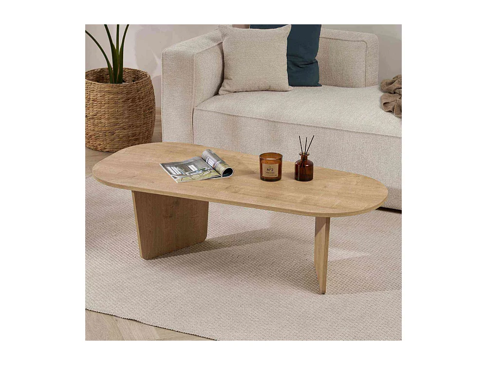 Table basse ovale en aggloméré Ovalis