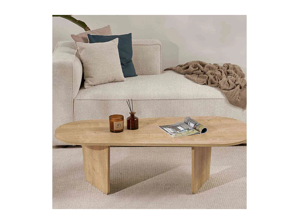 Table basse ovale en aggloméré Ovalis