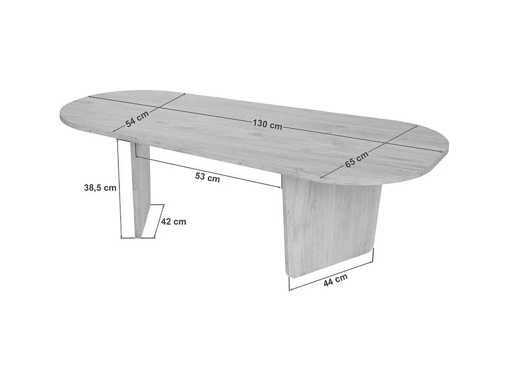 Table basse ovale en aggloméré Ovalis