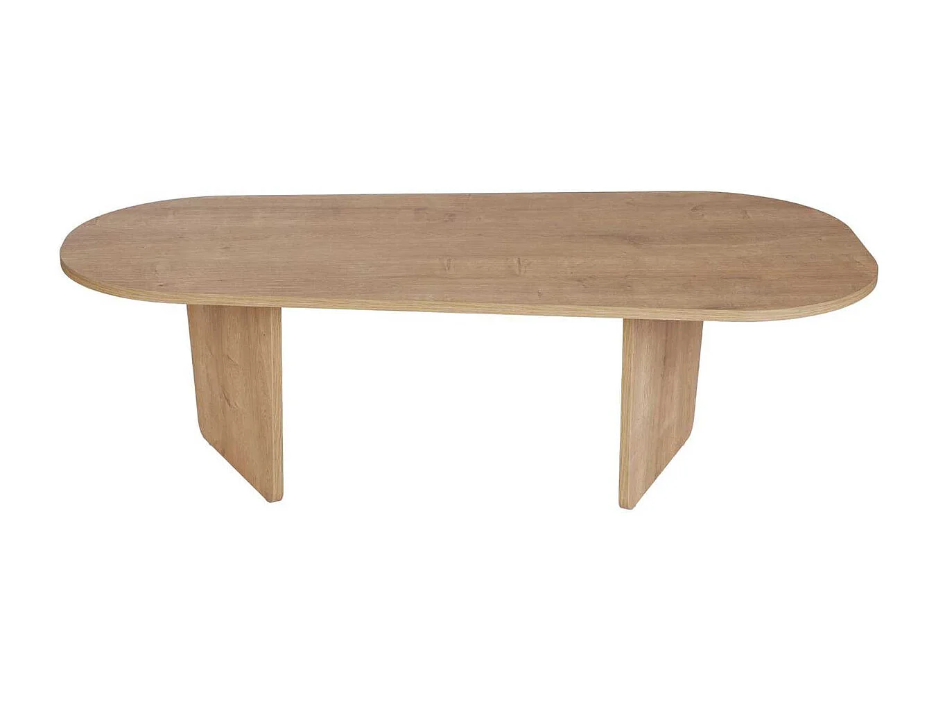 Mesa de centro ovalada en melamina de 18 mm Ovalis - Roble