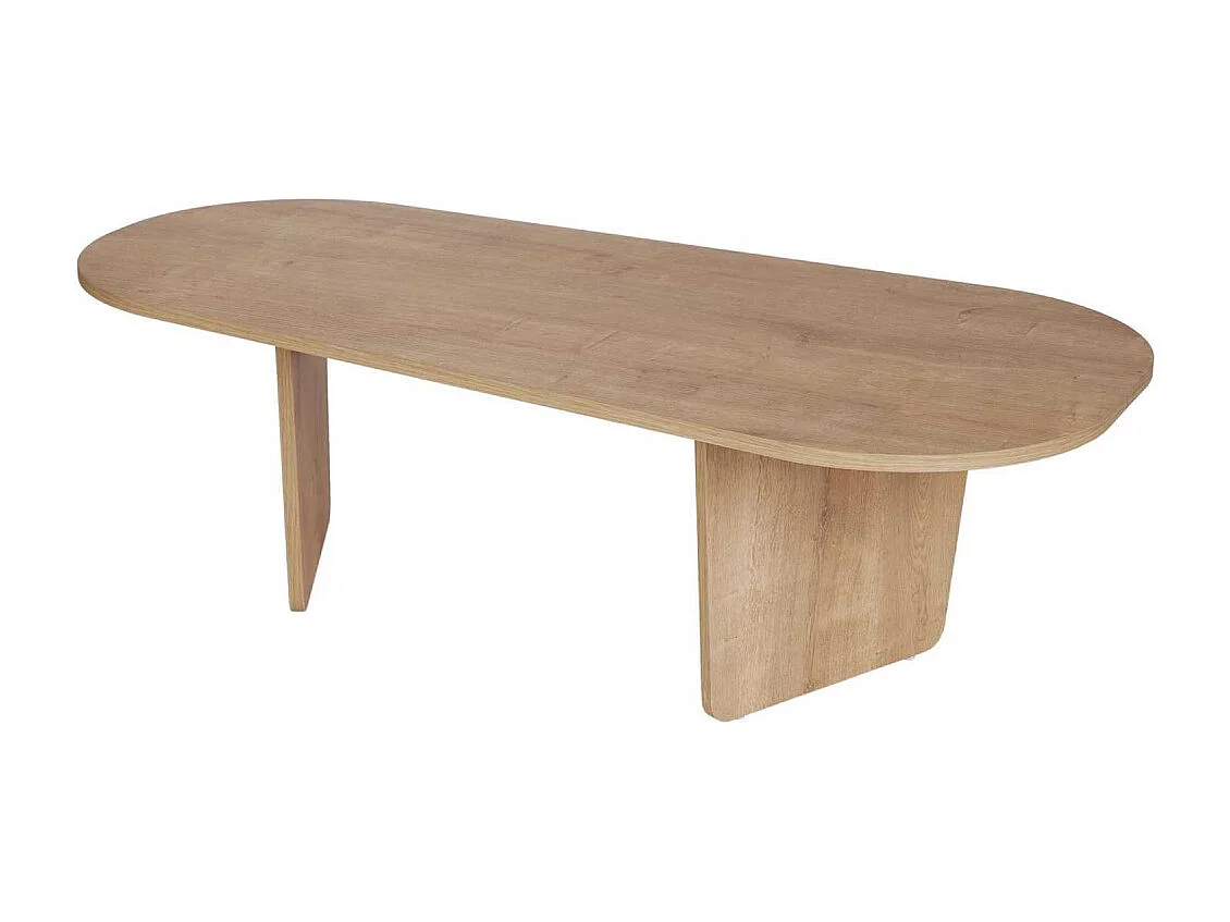 Mesa de centro ovalada en melamina de 18 mm Ovalis - Roble