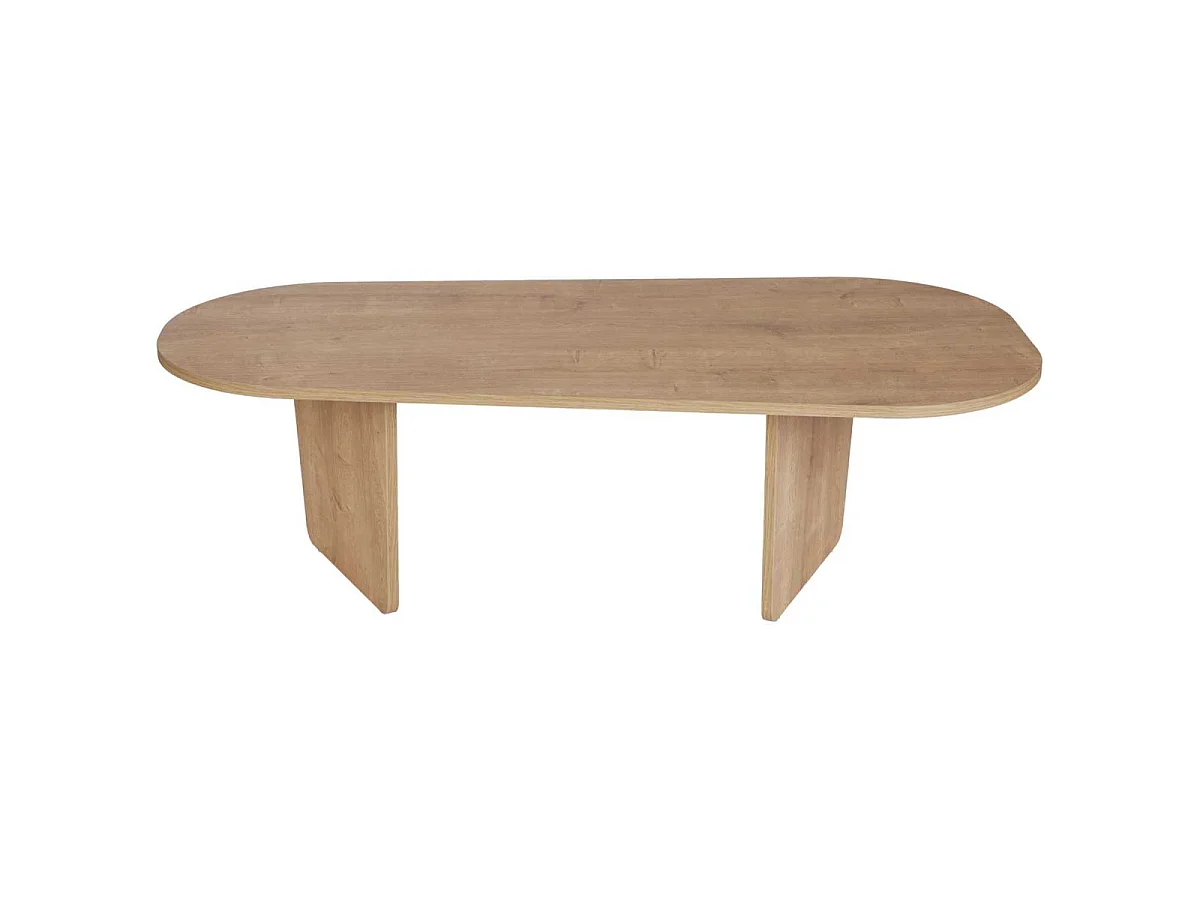 Ovalis ovaler Couchtisch aus Melaminharzbeschichteter Spanplatte 18 mm