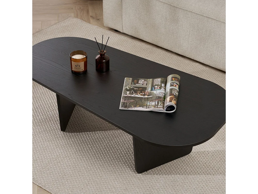 Ovalis ovaler Couchtisch aus Melaminharzbeschichteter Spanplatte 18 mm
