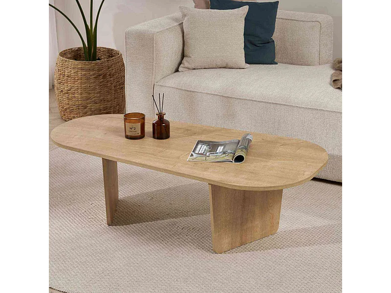 Table basse ovale en aggloméré Ovalis