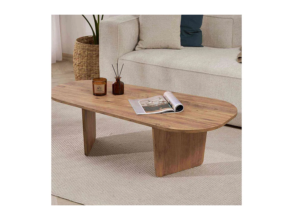 Table basse ovale en aggloméré Ovalis