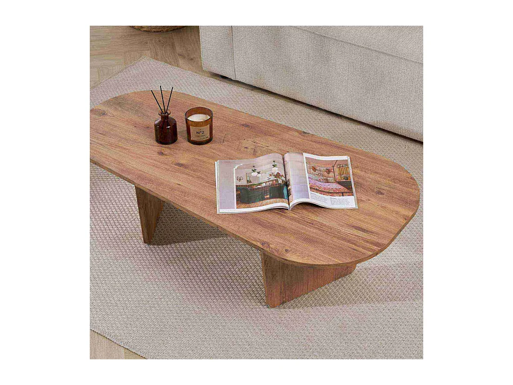 Table basse ovale en aggloméré Ovalis