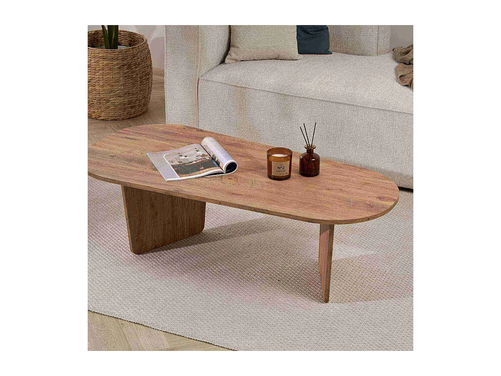 Table basse ovale en aggloméré Ovalis