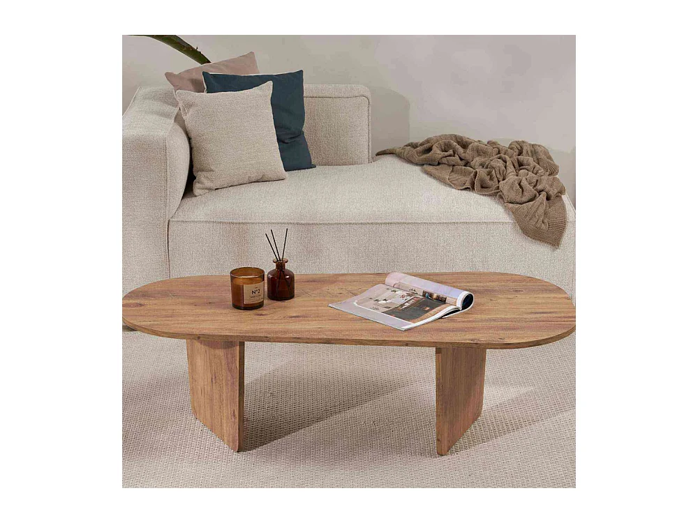 Table basse ovale en aggloméré Ovalis