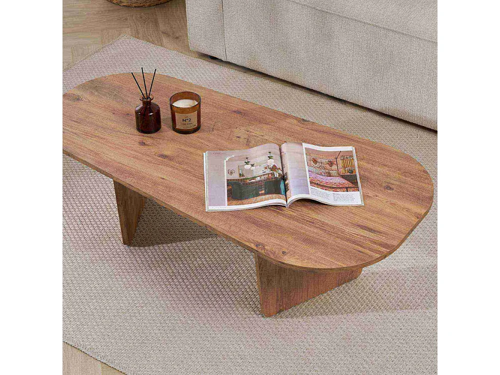 Table basse ovale en aggloméré Ovalis