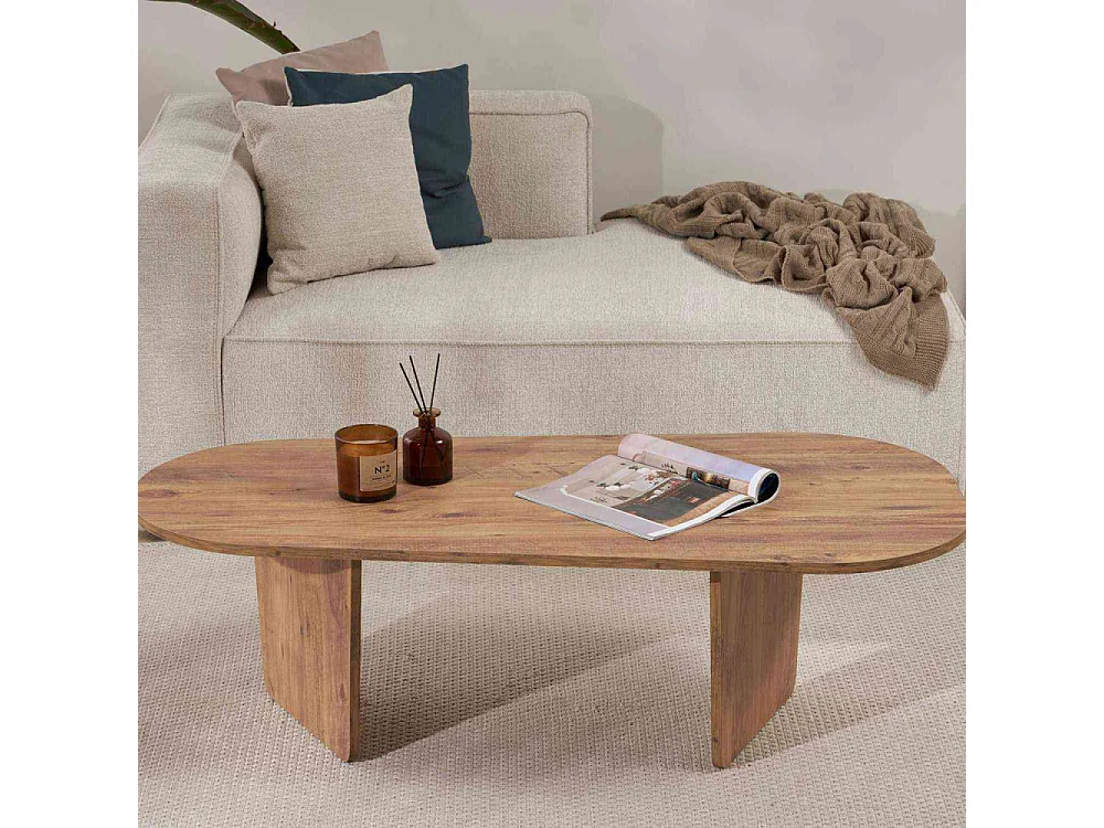 Table basse ovale en aggloméré Ovalis