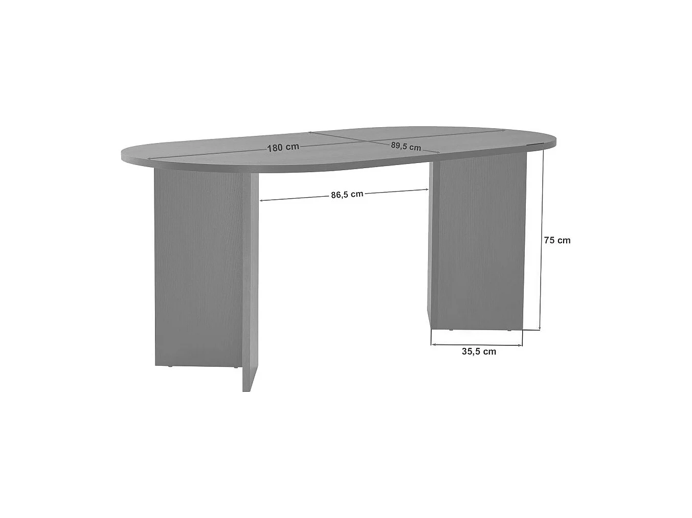 Table de repas en aggloméré Sablin