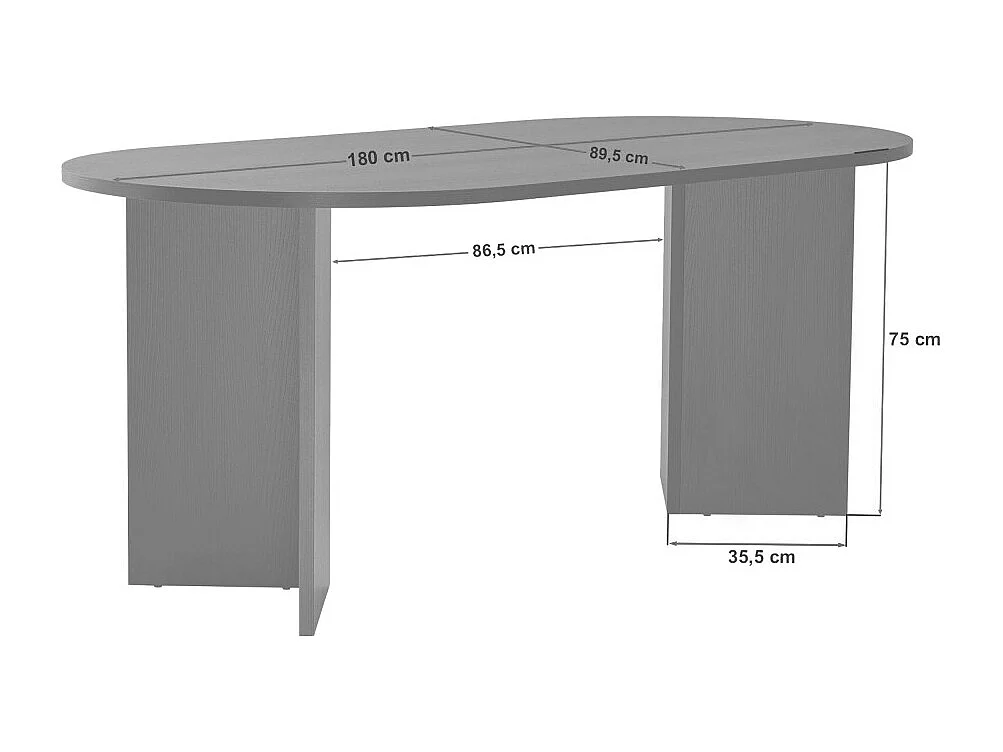 Mesa de comedor de nogal – 180 cm x 75 cm x 89,5 cm – Nogal – MDF con revestimiento de melamina