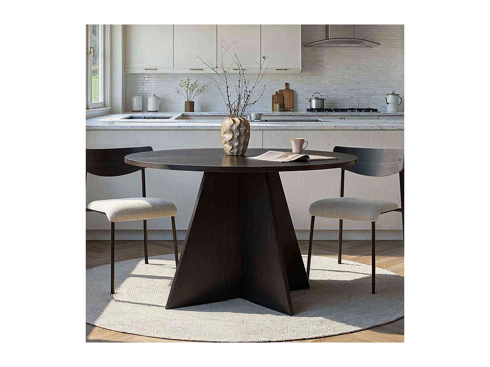 Table à manger ronde en aggloméré Virella