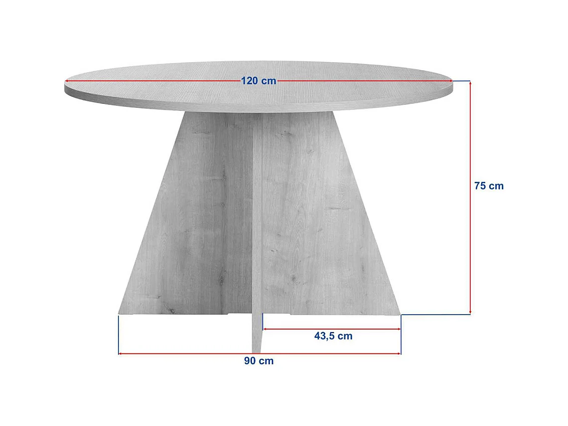 Table à manger ronde en aggloméré Virella