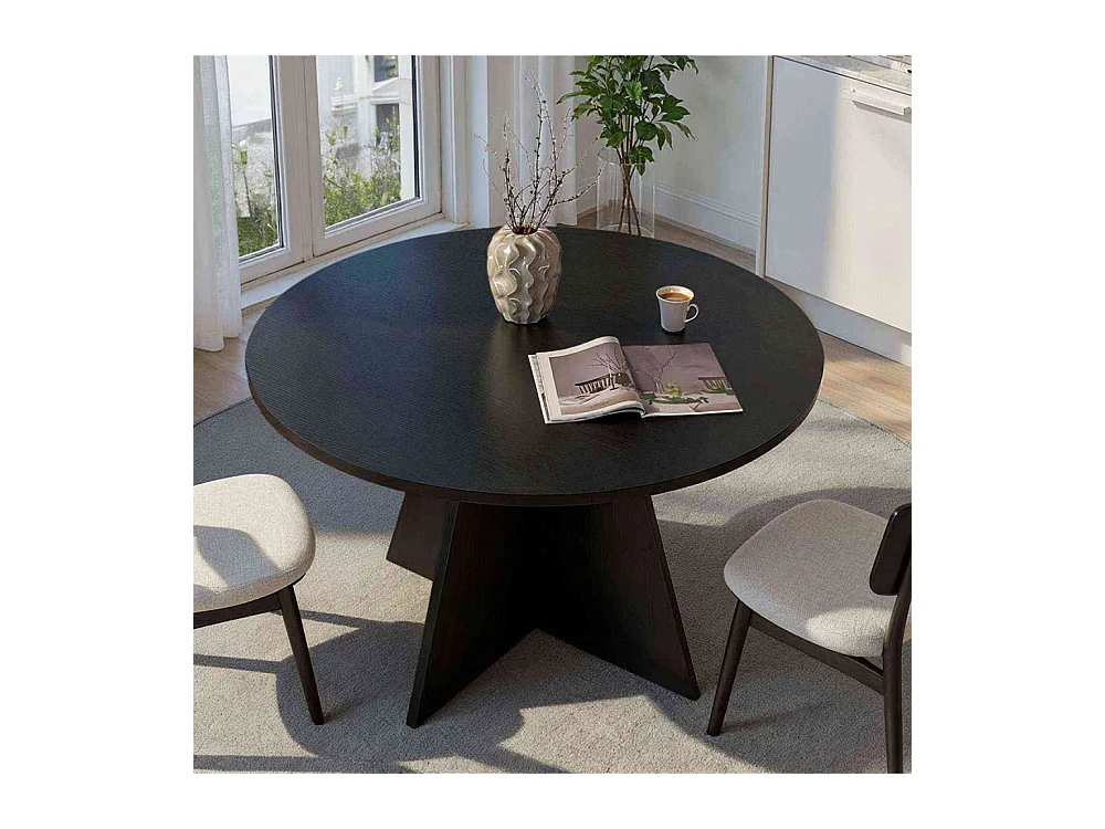 Table à manger ronde en aggloméré Virella