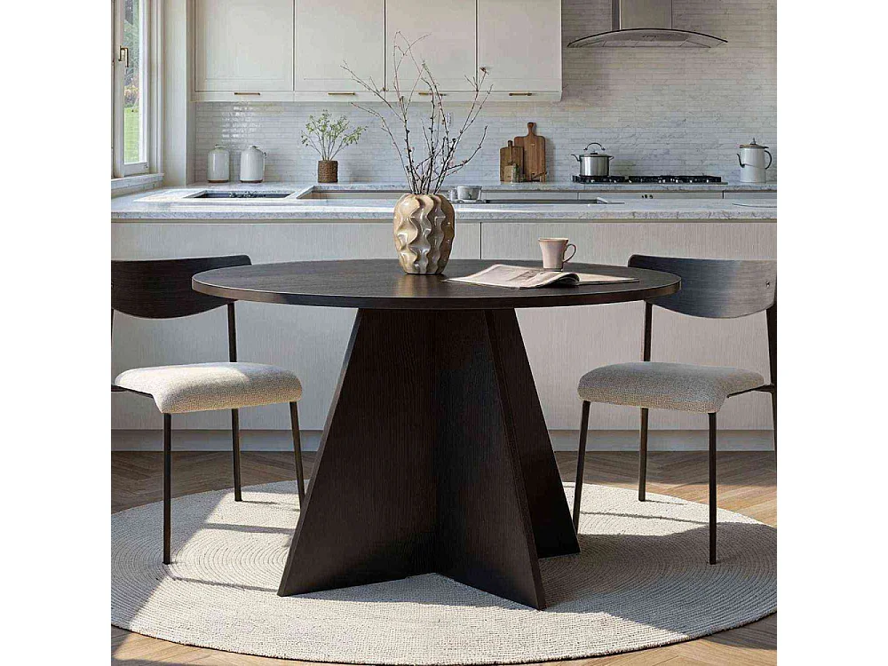 Table à manger ronde en aggloméré Virella