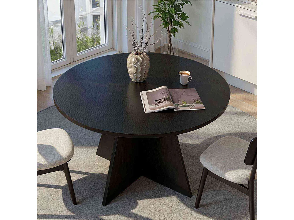 Table à manger ronde en aggloméré Virella