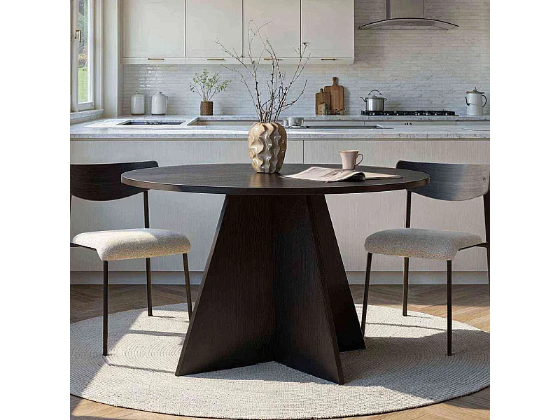 Table à manger ronde en aggloméré Virella