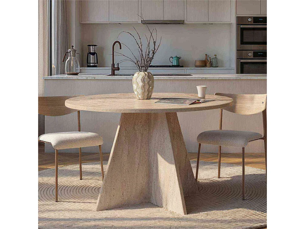 Table à manger ronde en aggloméré Virella