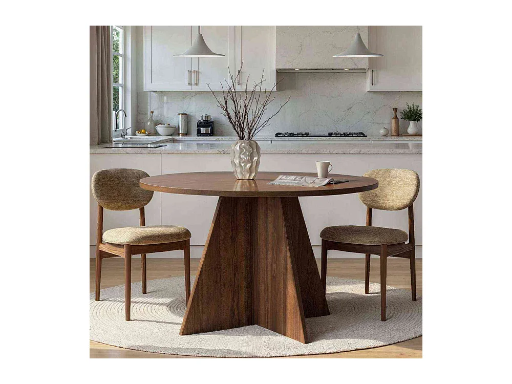 Table à manger ronde en aggloméré Virella